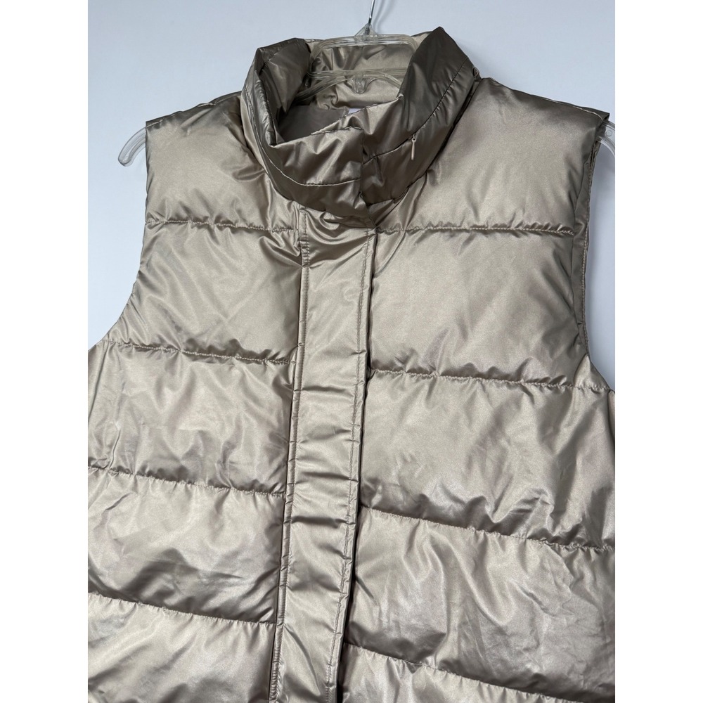 Livi Active Metallic Champagne Gold Puffer Vest Quilted Zip Front Size 18/20 NEW